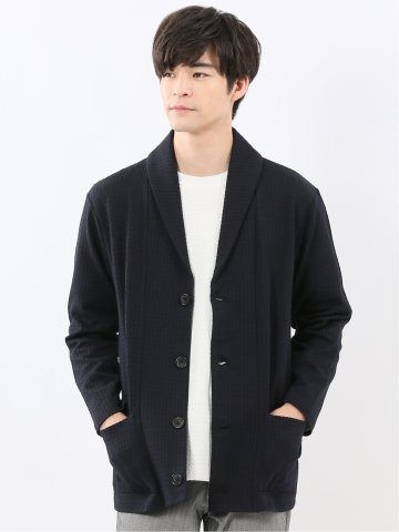 千鳥ジャガード ショールカーディガン