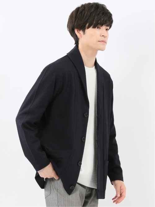 千鳥ジャガード ショールカーディガン