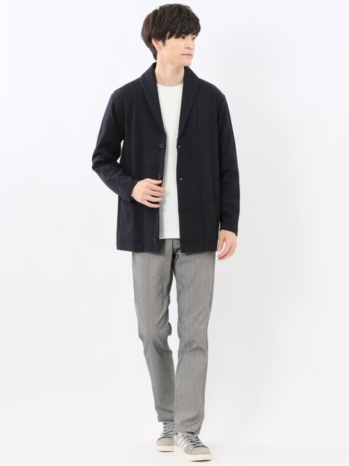 千鳥ジャガード ショールカーディガン