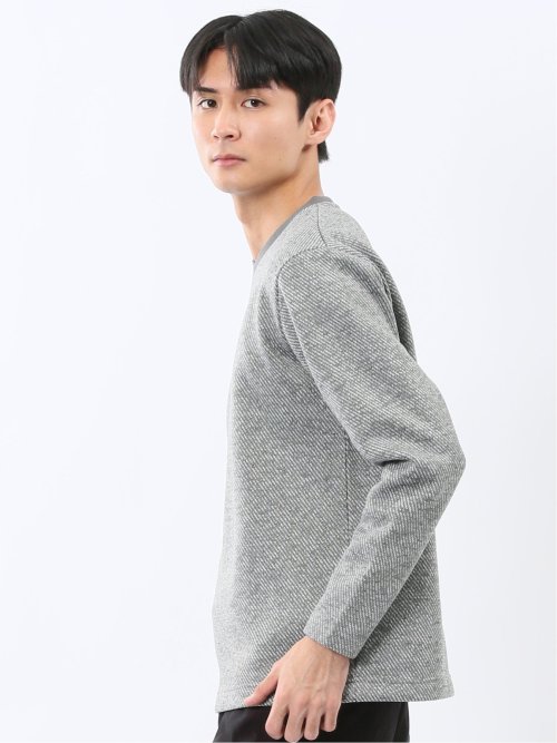 裏起毛カルゼ Vネック長袖Tシャツ