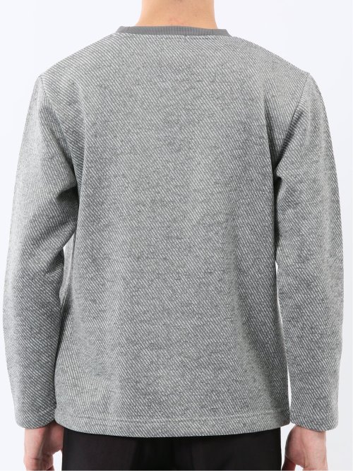 裏起毛カルゼ Vネック長袖Tシャツ