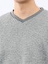 裏起毛カルゼ Vネック長袖Tシャツ