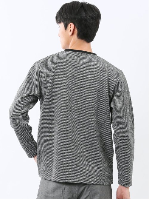 裏起毛カルゼ Vネック長袖Tシャツ