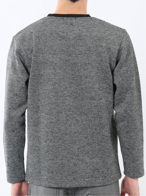 裏起毛カルゼ Vネック長袖Tシャツ