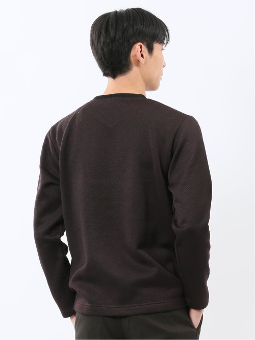 裏起毛カルゼ Vネック長袖Tシャツ