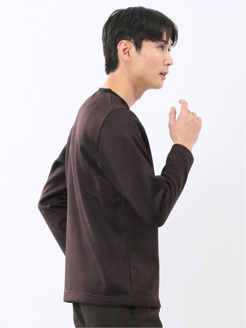 裏起毛カルゼ Vネック長袖Tシャツ
