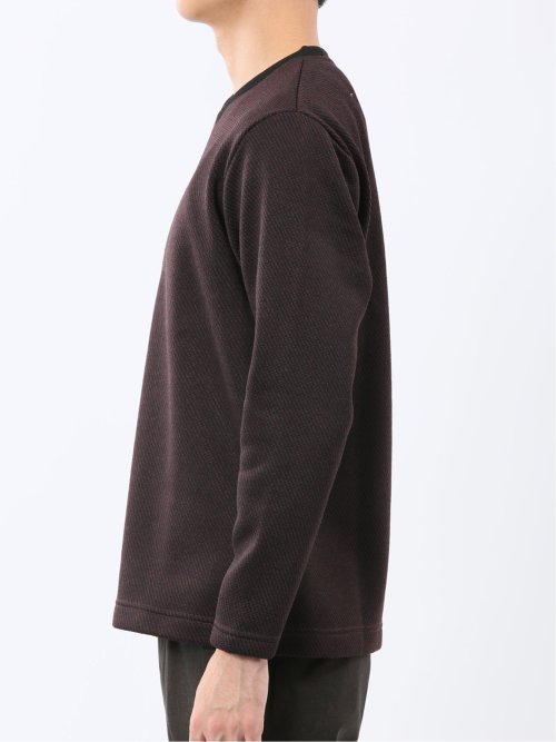裏起毛カルゼ Vネック長袖Tシャツ