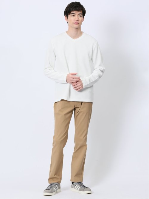 ストレッチ ダブルフェイス Vネックニットソー