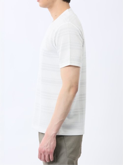 メッシュボーダー Vネック半袖Tシャツ