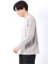Tシャツ メンズ 長袖 ストレッチ クルーネック フェイクレイヤード 綿混 メランジ ジャガード