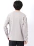 Tシャツ メンズ 長袖 ストレッチ クルーネック フェイクレイヤード 綿混 メランジ ジャガード