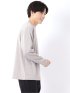 Tシャツ メンズ 長袖 ストレッチ クルーネック フェイクレイヤード 綿混 メランジ ジャガード