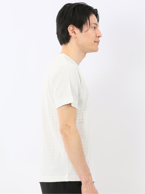 チェック ジャガード クルーネック 半袖 Tシャツ