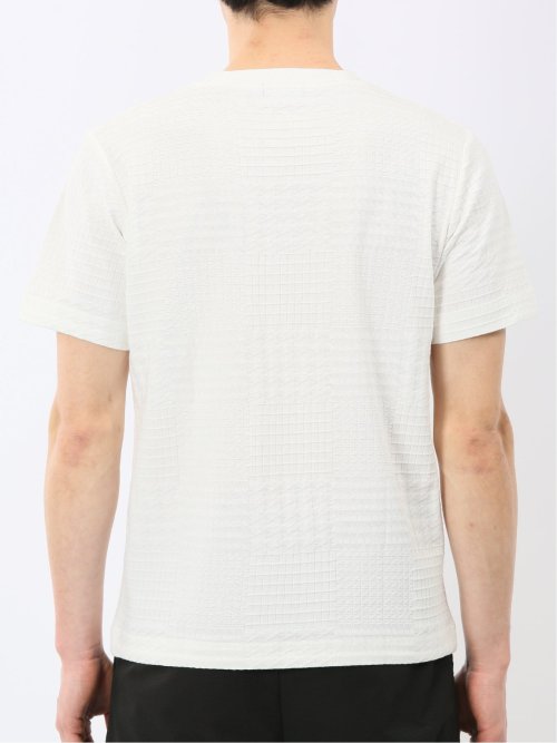 チェック ジャガード クルーネック 半袖 Tシャツ
