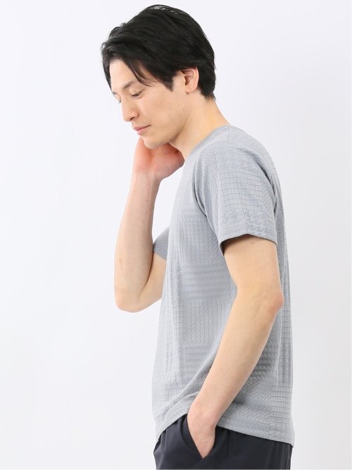 チェック ジャガード クルーネック 半袖 Tシャツ