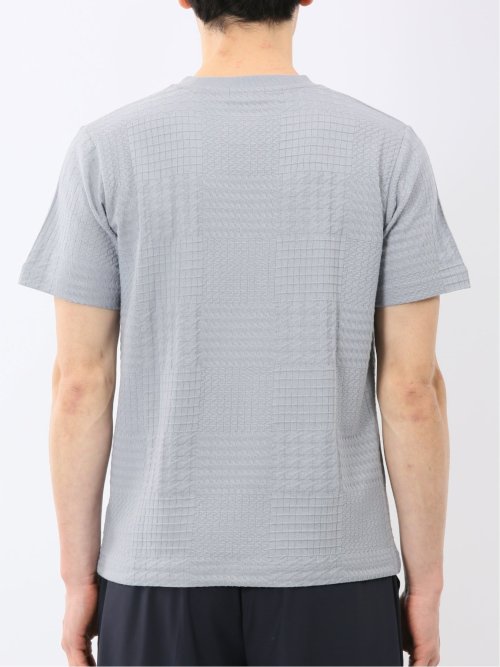 チェック ジャガード クルーネック 半袖 Tシャツ