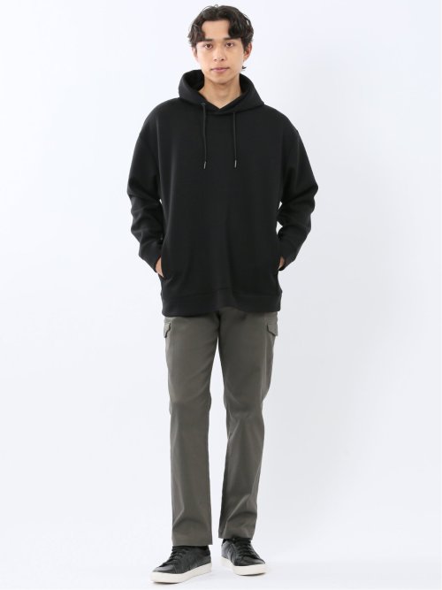 ストレッチ ソフトダンボール 長袖プルパーカー