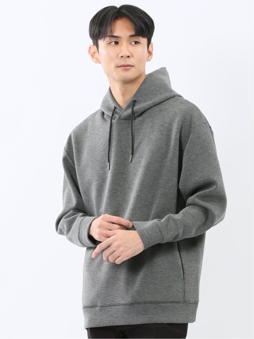 ストレッチ ソフトダンボール 長袖プルパーカー(M 06グレー): トップス