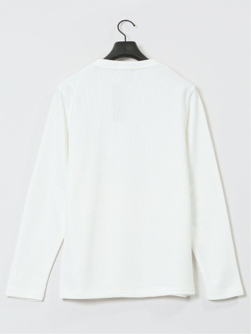 メランジワッフル クルーネック長袖Tシャツ