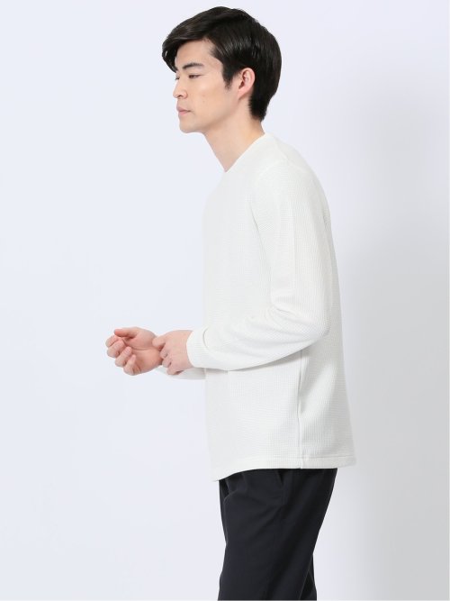 メランジワッフル クルーネック長袖Tシャツ