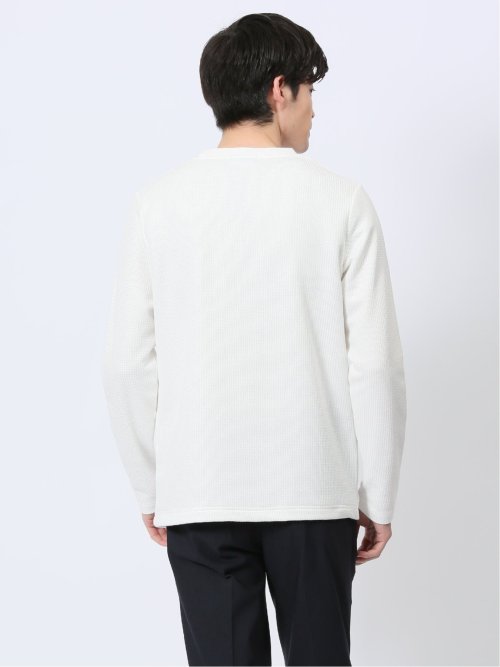 メランジワッフル クルーネック長袖Tシャツ