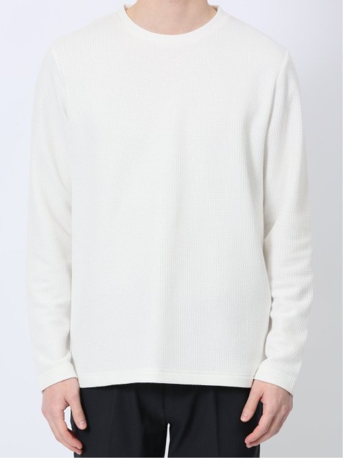 メランジワッフル クルーネック長袖Tシャツ