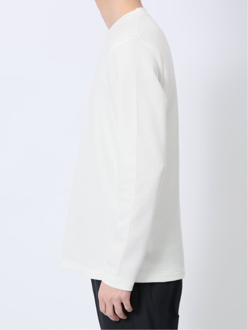 メランジワッフル クルーネック長袖Tシャツ