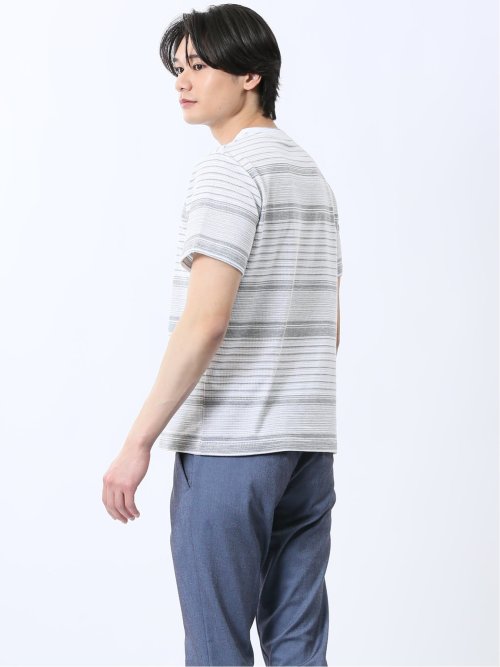 ポップコーンボーダー クルーネック半袖Tシャツ