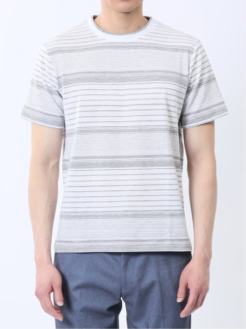 ポップコーンボーダー クルーネック半袖Tシャツ