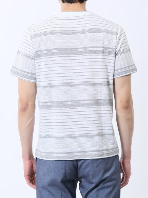 ポップコーンボーダー クルーネック半袖Tシャツ