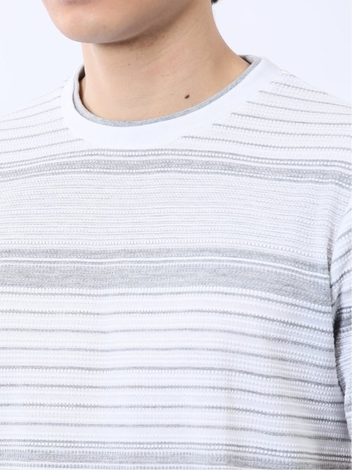 ポップコーンボーダー クルーネック半袖Tシャツ