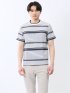 ポップコーンボーダー クルーネック半袖Tシャツ