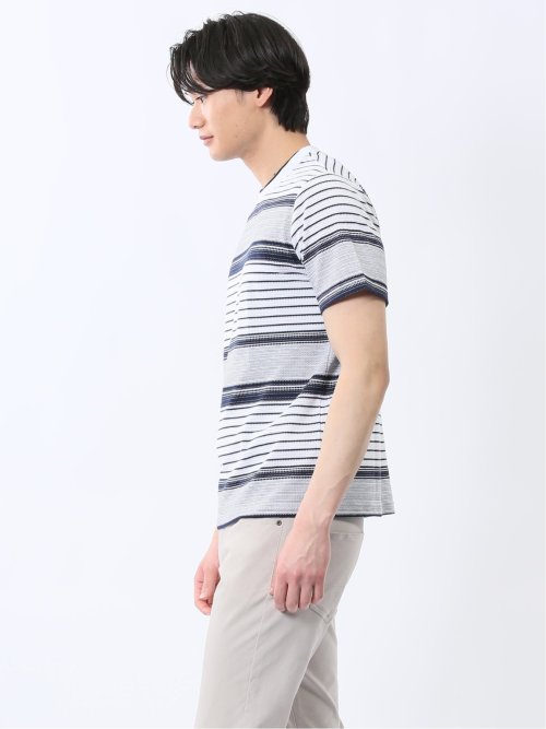 ポップコーンボーダー クルーネック半袖Tシャツ