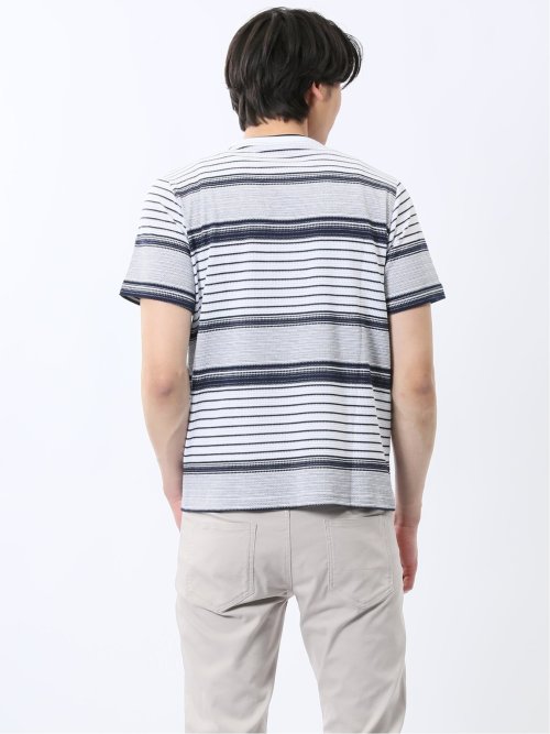 ポップコーンボーダー クルーネック半袖Tシャツ