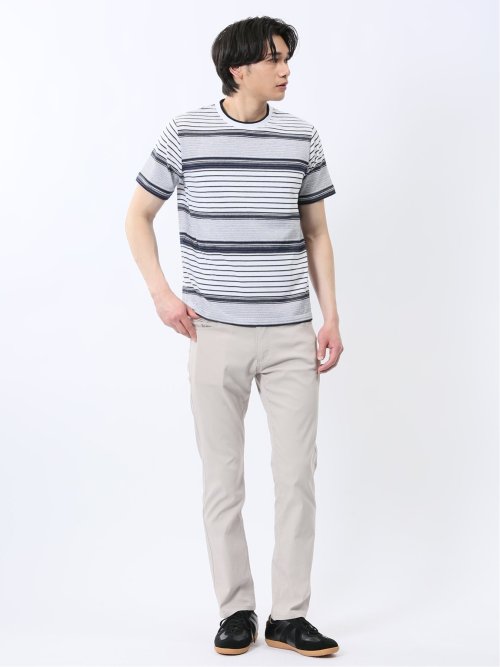 ポップコーンボーダー クルーネック半袖Tシャツ