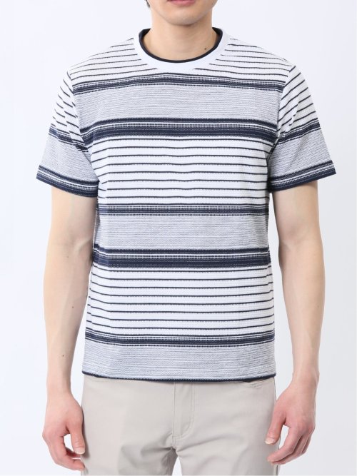 ポップコーンボーダー クルーネック半袖Tシャツ