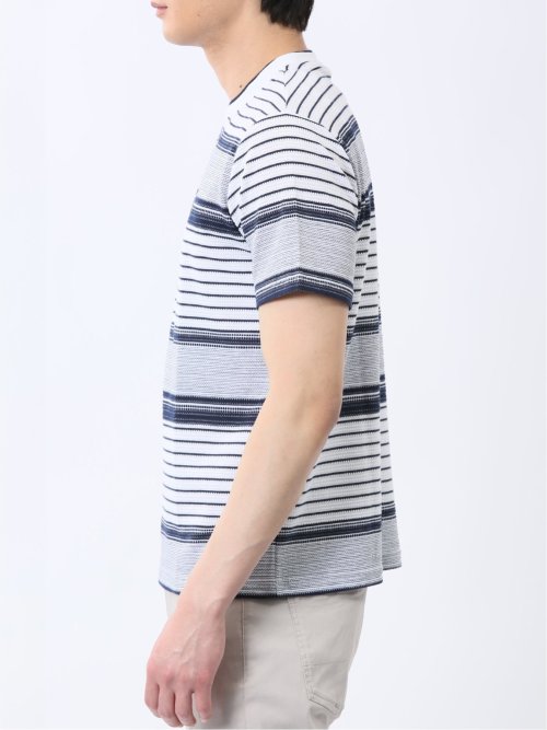 ポップコーンボーダー クルーネック半袖Tシャツ