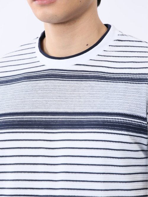 ポップコーンボーダー クルーネック半袖Tシャツ