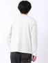 Tシャツ メンズ 長袖 Vネック 裏起毛 綿混 ジオメトリック ジャガード