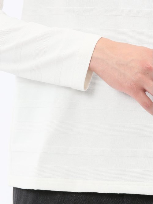 リンクスボーダージャガード クルーネック長袖Tシャツ