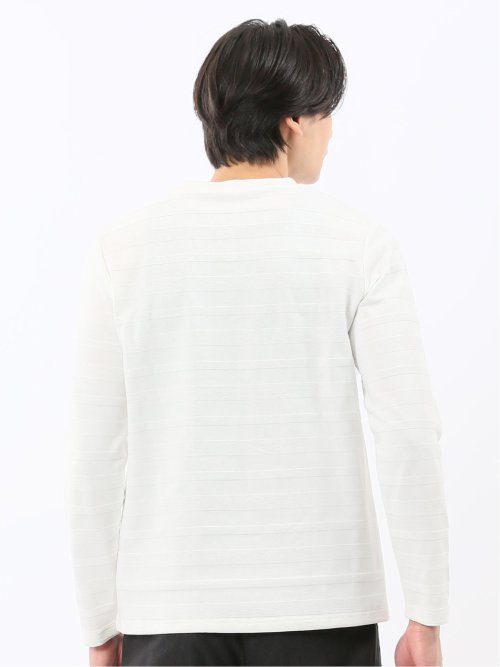 リンクスボーダージャガード クルーネック長袖Tシャツ