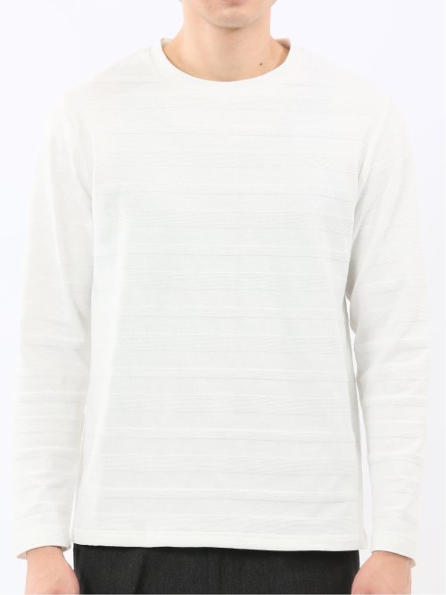 リンクスボーダージャガード クルーネック長袖Tシャツ