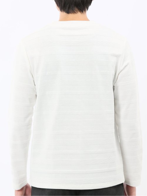 リンクスボーダージャガード クルーネック長袖Tシャツ