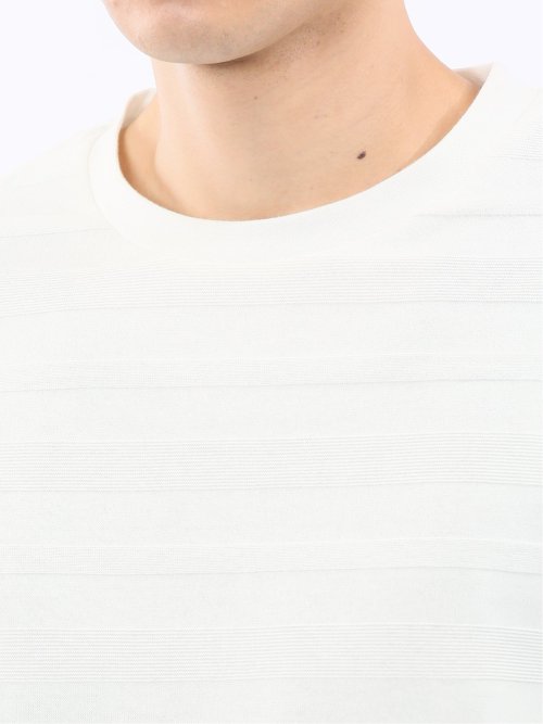 リンクスボーダージャガード クルーネック長袖Tシャツ