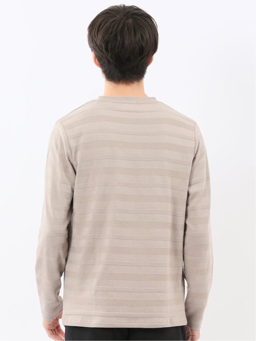 リンクスボーダージャガード クルーネック長袖Tシャツ