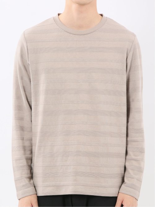 リンクスボーダージャガード クルーネック長袖Tシャツ