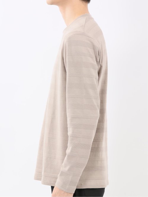 リンクスボーダージャガード クルーネック長袖Tシャツ