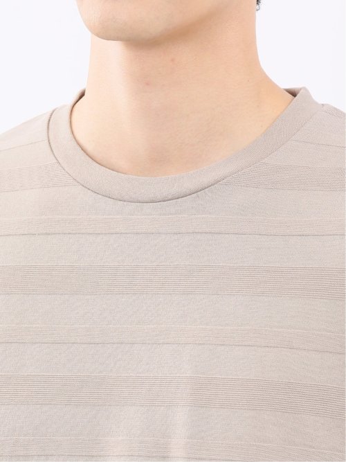 リンクスボーダージャガード クルーネック長袖Tシャツ