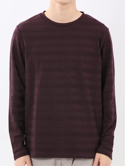 リンクスボーダージャガード クルーネック長袖Tシャツ