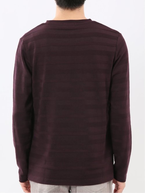 リンクスボーダージャガード クルーネック長袖Tシャツ